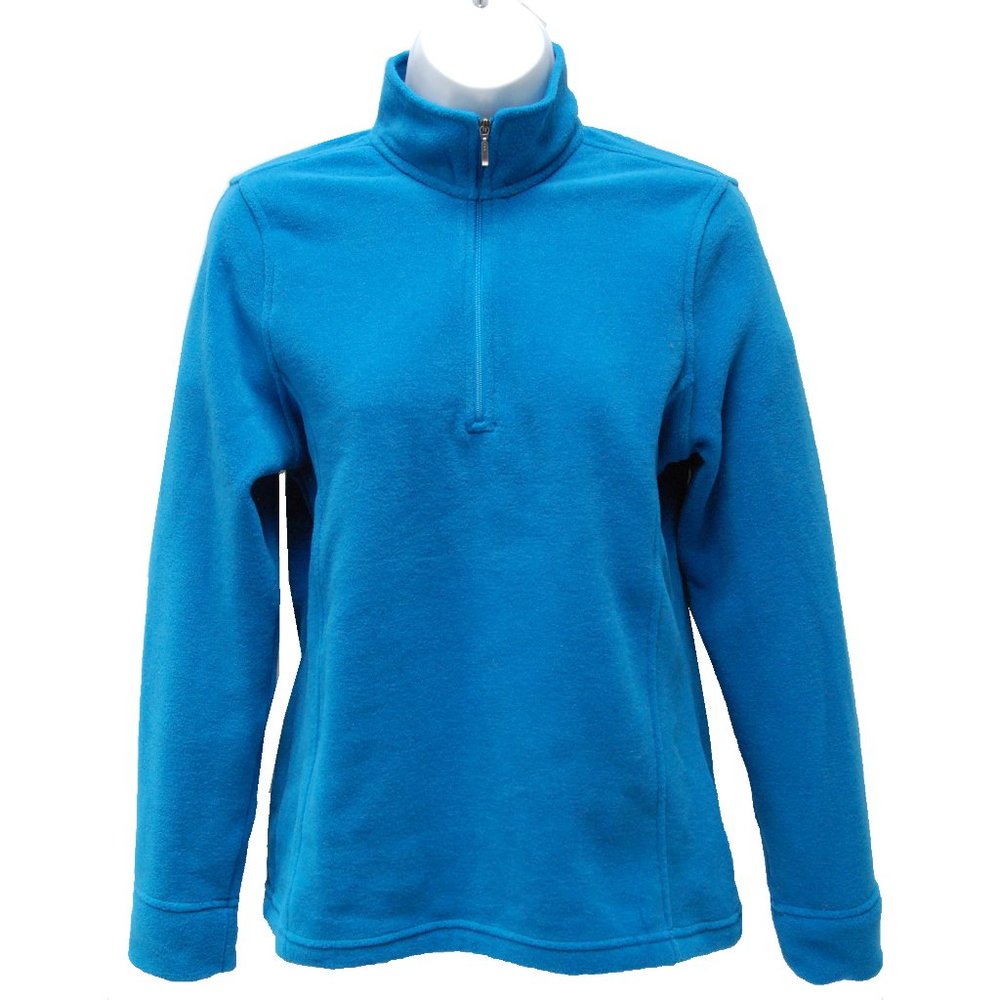 NWT LL Bean Women's 1/4 Zip Polartec Lycra Blend Fleece Pullover, Blue, XS